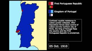 Wars The Portuguese Revolution 1910 Every Day [upl. by Aicatsana]