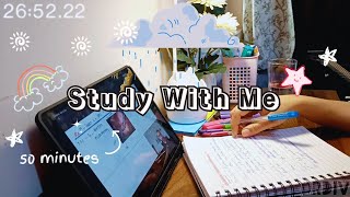 Study With Me  Rain Sound  50 Minutes  NEET PG 2025 Preparation  No Break Study Session [upl. by Anivid]