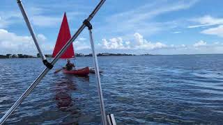 sailing outrigger canoe with Expandacraft kit on one side  Proa style [upl. by Bradford]