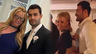 Britney Spears DANCES With Boyfriend Sam Asghari at His Best Friends Wedding [upl. by Poll]