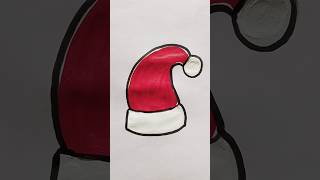 Santa Claus Hat Acrylic Painting For Kids hat santa painting trending shorts viralvideo [upl. by Kesia]