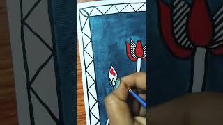 Madhubani painting fish YouTube shorts viral video [upl. by Avron]