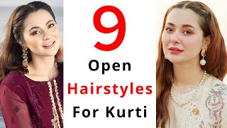 9 Simple Open Hairstyles For Kurti  Quick Hairstyles  Easy Hairstyles [upl. by Nnaerb]