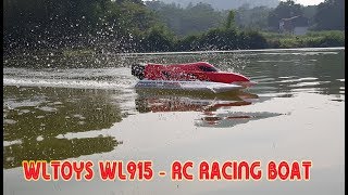 Review  WL915 45KMH High Speed RC Racing Boat [upl. by Suruat]