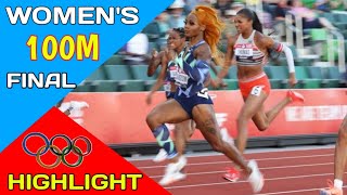 Womans 100 Meter final Olympic Game  Sha Carri Richardson Performance 2024 [upl. by Ynaffi]