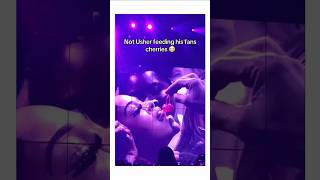 Usher feeding cherries to fan in his concert 2024 and this happen live tour past present future [upl. by Almira]