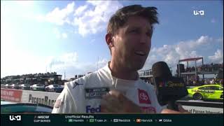 Denny Hamlin Post Race Interview  2023 NASCAR Cup Series at Pocono ￼ [upl. by Einnig]