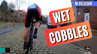 RACING THE BELGIUM COBBLES  Kerniel Borgloon CYCLOCROSS Race footage [upl. by Eniahpets]