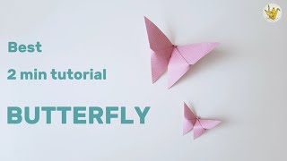 Origami THE BUTTERFLY 🦋 Learn how to make easiest tuto in 2 minutes [upl. by Rodmann106]