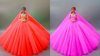 Disney Princess Doll Makeover  DIY Miniature Ideas for Barbie  Wig Dress Faceup and More 1 K [upl. by Zeba843]