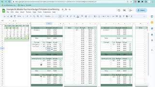 BiWeekly Paycheck Budget Tour Google Sheets Bi Weekly Budget Tutorial Paycheck to Paycheck [upl. by Odidnac]