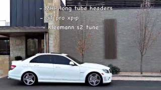 mercedes benz C63 sound clip MHP long tube headers  go pro Xpip [upl. by Tepper]