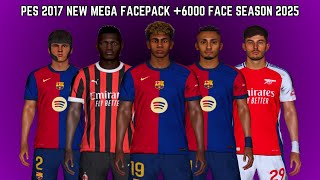 PES 2017 New Mega Facepack 6000 Face Season 2025 For All Patches  Download amp Install [upl. by Lionel]