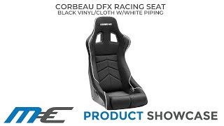 Corbeau DFX Racing Seat  Black VinylCloth wWhite Piping [upl. by Alhahs]