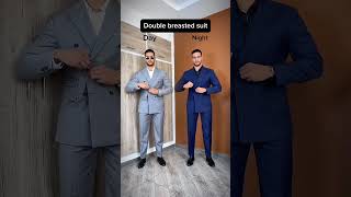 Styling Double breasted suit  Day VS Night 😍 🎥 Ilyesgherissi suit menstyle mensfashion ootd [upl. by Lytsirk]