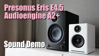 Audioengine A2 vs Presonus Eris E45  Sound Demo w Bass Test [upl. by Veedis]