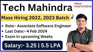 Tech Mahindra Mass Hiring 2022 2023 BATCH  Salary 325  55 LPA  Next Phase Biggest Hiring [upl. by Alaham]