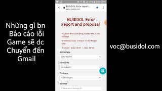 BUSIDOL  Cách để báo cáo lỗi game cho bu mà ko cần báo qua gmail [upl. by Aridaj]