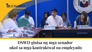 DSWD ginisa ng mga senador ukol sa mga kontraktwal na empleyado  Agenda [upl. by Bernadine]