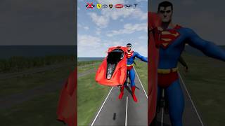 Cars VS Justice League 🚗  BeamNGdrive shorts beamngdrive [upl. by Ainosal]