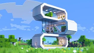 Minecraft Moderne Villa bauen 120 Tutorial  Modernes Haus bauen in Minecraft Survival Tutorial [upl. by Nerraf]