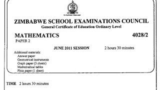 ZIMSEC June 2011 Maths Paper 2 Section B Complete solutions [upl. by Mettah]