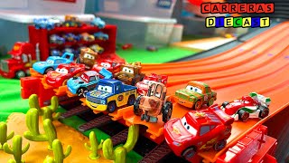 DISNEY CARS MINI RACERS SUPER TRACK CANPEONATO primera parte [upl. by Shalna]