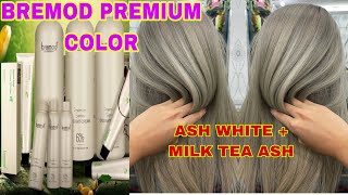 ASH WHITE  MILK TEA ASH HAIR COLOR  NEW BREMOD PERFORMANCE PREMIUM COLOR  BREMOD PREMIUM PH [upl. by Eidob731]