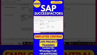 SAP SuccessFactors Employee Central Training Video 48 8 Sep 2024 sapsuccessfactorstraining [upl. by Acireh888]