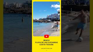 🏖️ LANZAROTE Costa Teguise  beach Playa Cucharas lanzarote walkingtour canaryislands spain [upl. by Manon]