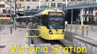 Manchester Metrolink  Victoria to Manchester Airport Full Route [upl. by Ahsiekrats]