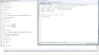 3 09 2S1 Stata Getting a Covariance Matrix [upl. by Lenoj295]