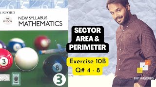 Sector  Arc Length  Area  Perimeter  Syllabus D Book 3 Exercise 10B Q4  8  Solution [upl. by Koral]