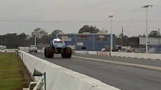 Kirk Dabney and Maximum Overkill set the land speed record for a Monster Truck at 8492 MPH [upl. by Ecinrev]