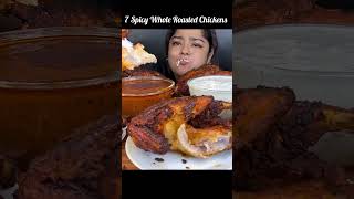 Spicy Whole Roasted Chickens 😋 indianmukbangshow mukbang chickenrecipe youtubeshotseatingvideos [upl. by Lleneg]