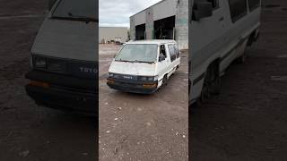 I know A shame to crush this 1989 Toyota Van but no serious parts requests came in carcrushing [upl. by Vandyke]