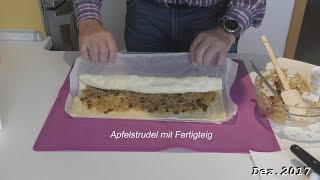 Apfelstrudel mit Fertigteig gebacken in 4K von tubehorst1 [upl. by Odnolor586]