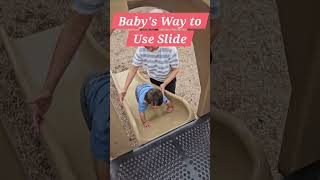 How this baby use Slide Baby go bottom to up in slide Boss baby enjoy in park babyshorts babyvideo [upl. by Nwadrebma]