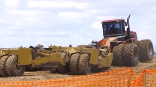 Case IH 9280s with Dual Towed Scrapers [upl. by Feldstein]