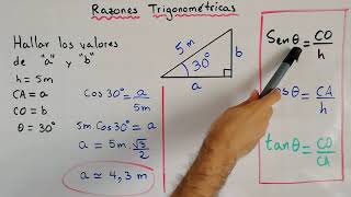 Ejercicio de Razones Trigonométricas  Trigonometría [upl. by Kester]