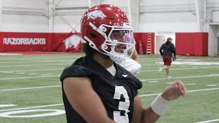 Video from Arkansas fall camp practice No 15 [upl. by Annahvas53]