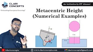 Numerical Examples on Metacentric Height of a Floating Body  Hindi [upl. by Nydroj]