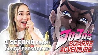 1 SECOND from EVERY Episode of JOJOs Bizarre Adventure BLIND REACTION [upl. by Nonek]