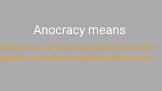 anocracy [upl. by Enovi]