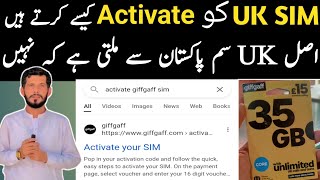 How To Activate Uk Sim UK Sim ActivationUk Signal ProblemUK Sim SettingUk Sim giffgaff [upl. by Ociral]