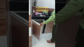 Aluminum cupboard work kitchen cabinet soft closing door7287871296 hyderabdinterior [upl. by Ettennig763]