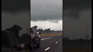 Tornado trying to form Navasota TX 51624 [upl. by Yrrek]