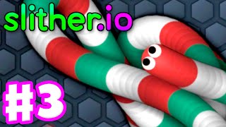 Slitherio  Gameplay Part 3  1 with No Mods TWICE [upl. by Llerred]