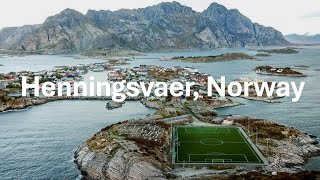 Beautiful Football Stadium  Henningsvaer Fishing Village  Norway [upl. by Crean442]