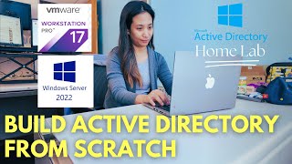 Installing Active Directory on Windows Server on Virtual Machine Home Lab Ep 1 [upl. by Yluj111]